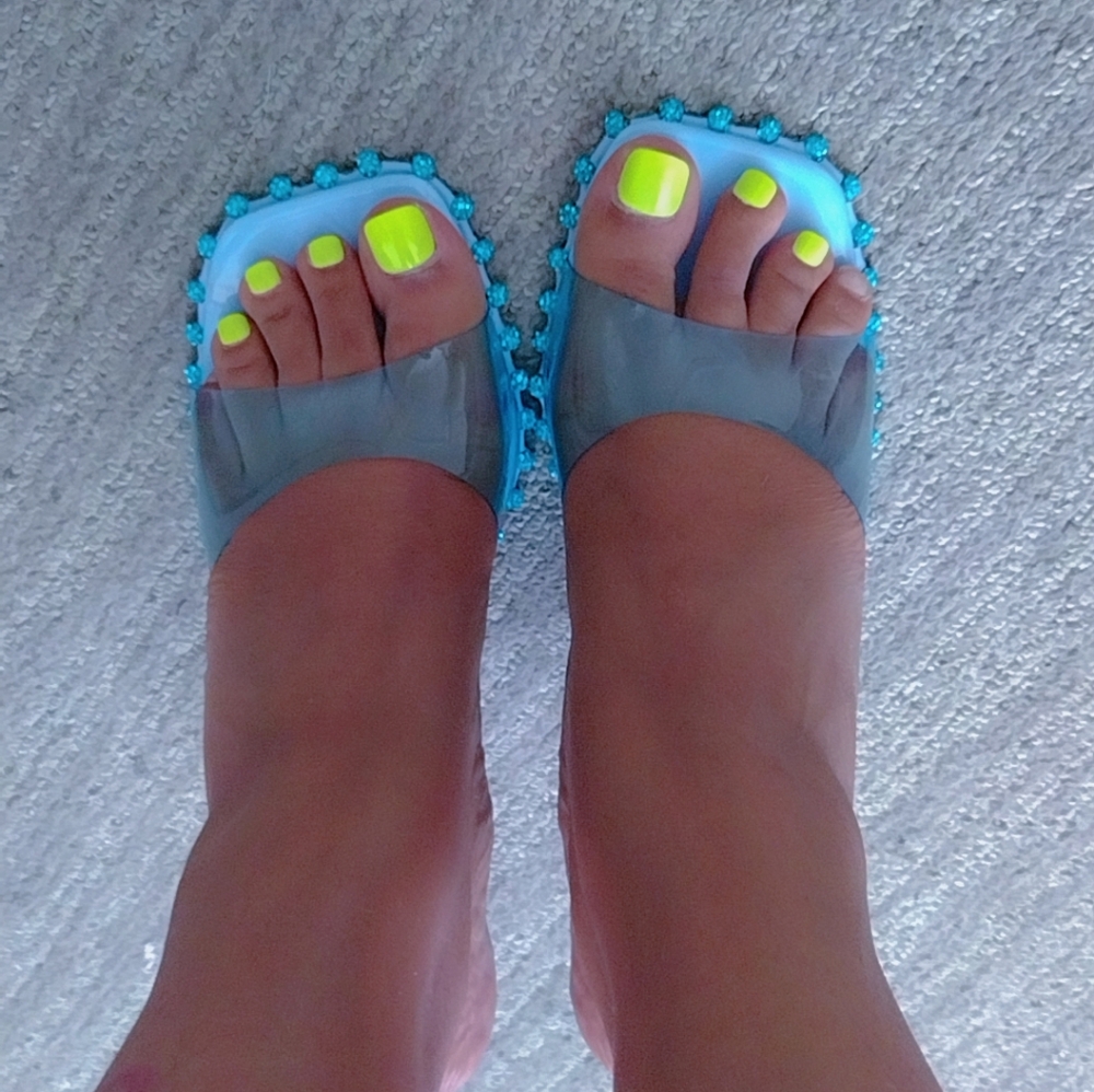 Blue open toe sandals - Picture 3 of 4